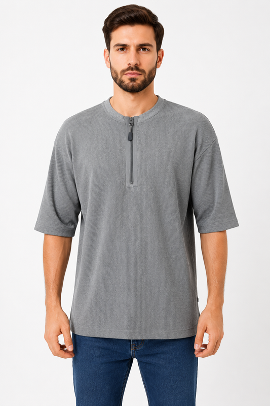 Classic Thermal Textured Zip Neck